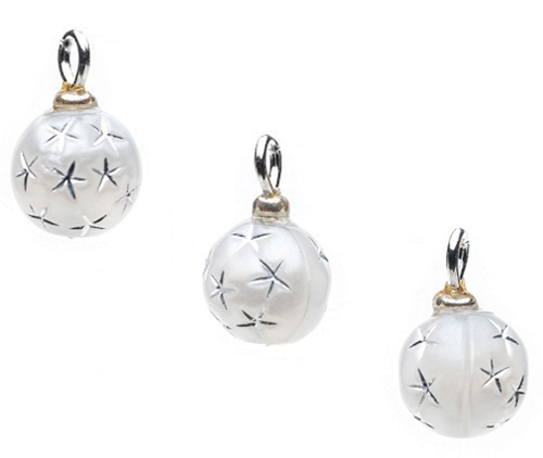CLD2117 - Silver Starburst Ornaments, Pkg. 3