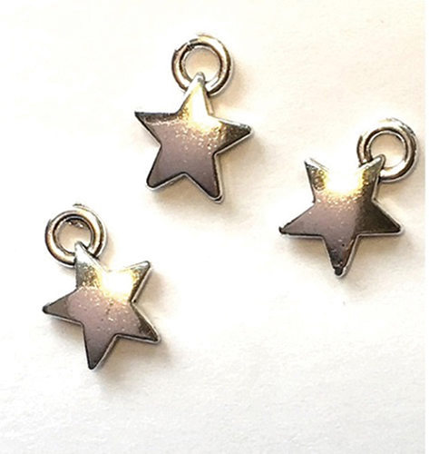 CLD229 - Silver Star Ornaments, Pkg. 3