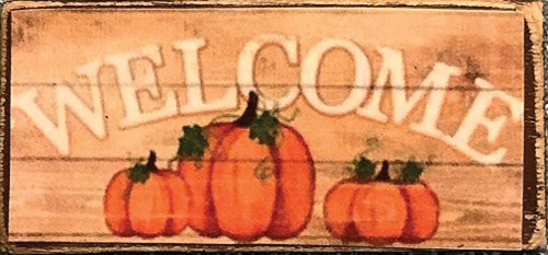 CLD911 - Decor Board Sign - Welcome with Pumpkins