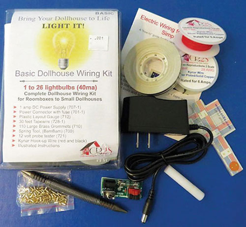 CRS001 - Basic Completed Dollhouse Wiring Kit with 1 Amp DC Power Supply