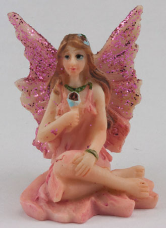 DDL1233 - .Small Fairy w/ Legs to Side, Pink Dress
