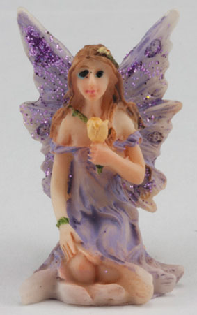 DDL1236 - .Small Fairy Sitting, Purple Dress