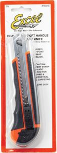 EXL16815 - Heavy Duty Soft Handle Utility Knife with 8 Point Snap Blades, Carded