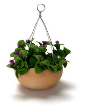 FCA1681 - Purple Flowers, Hanging Pot