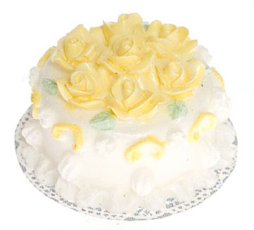 FCLL1005 - Wh Cake with Yw Roses, 2Pc