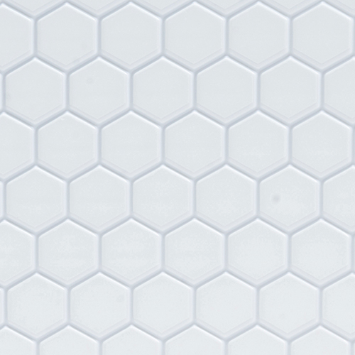 FF60695 - Tile Floor: 3/8 Hexagons, 11 X 15 1/2, White/White