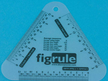 FIG100 - Three Scale Ruler, Inches