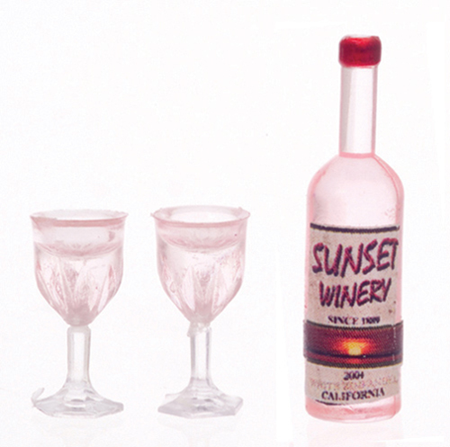 FR11342 - Rose Wine with 2 Goblets