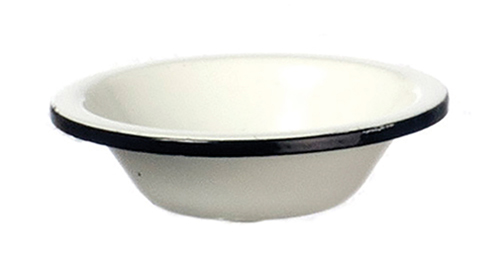 FR40152 - Dish Pan, White Enamel with Black Trim