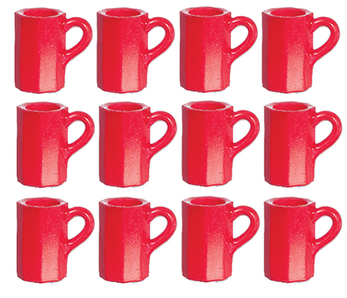 FR40303 - Beer Mugs, Red, 12 Pieces