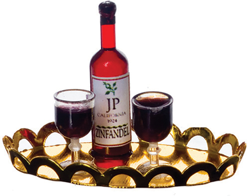 FR60008 - Red Wine, 2 Glasses, Tray