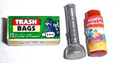 HR55067 - Insect Repellant, Flashlight, Trash Bags