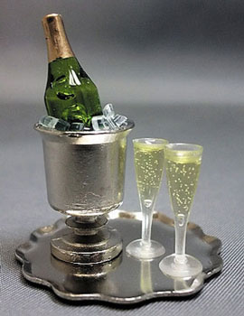 HR60016 - Champagne Bucket Tray with Champagne/Ice/Flutes