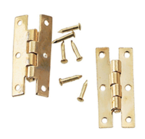 HW1131 - H Hinges/Brass, 2Pr with 24 Nail