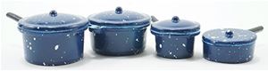 IM65100 - Blue Enamelware Cookware, 8/Pk