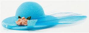 IM65181 - .Ladies Hat with Feather, Turquoise  ()