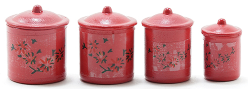 IM65331 - Red Canister Set with Decals, 4pc  ()