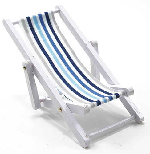 IM65338 - Beach Chair, Blue/White Fabric  ()