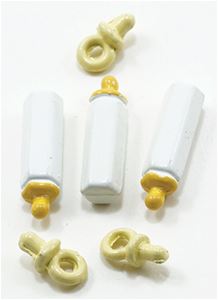 IM65497 - Yellow Baby Bottles and Pacifiers Set, 6pc  ()