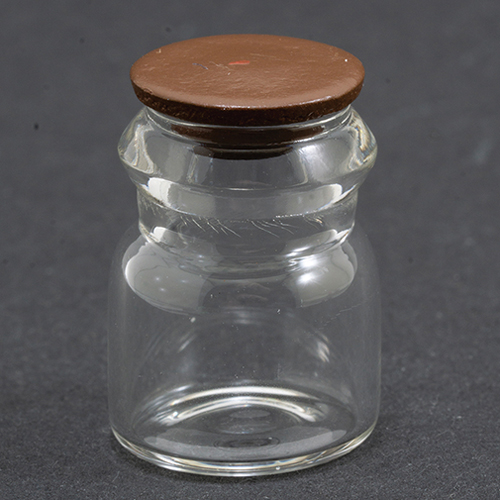 IM65729 - Glass Jar with Dark Walnut Brown Lid  ()