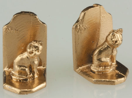ISL2820 - Bookends, Cat, Gold Color