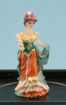 JKMME08 - Victorian Lady Figurine (Tangerine &amp; Blue)