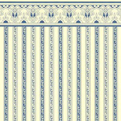 JM01 - Wallpaper, 3pc: Regency, Blue Stripe