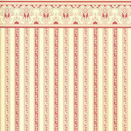 JM02 - Wallpaper, 3pc: Regency, Burgandy Stripe