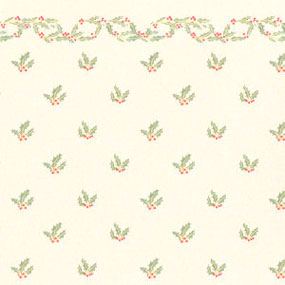 JM90 - Wallpaper, 3pc: Christmas Holly