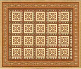 JMS40 - Wallpaper, 3pc: 1/2 Scale Victorian Floor Tiles