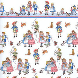 JMS41 - Wallpaper, 3pc: 1/2 Scale Children On White