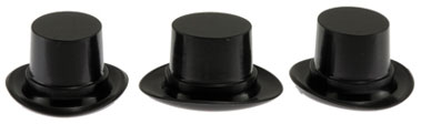 JOS8614 - Plastic Top Hats: Black, 3 Pieces