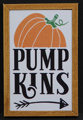 KCMAU2OAK - Pumpkins with Arrow Picture, Oak Frame