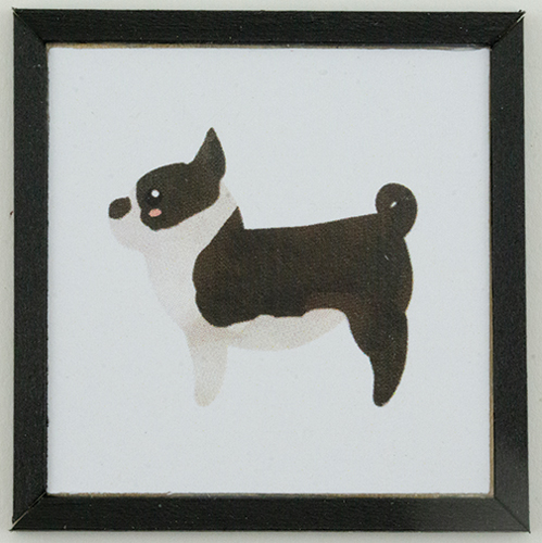KCMDG12BLK - Boston Terrier Dog Picture, 1 Piece, Black Frame