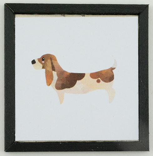 KCMDG8BLK - Basset Hound Dog Picture, 1 Piece, Black Frame
