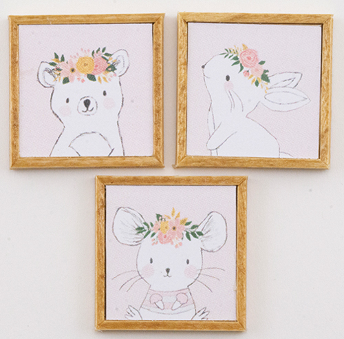 KCMKF29 - Mousey and Friends Picture Set, 3 Pieces