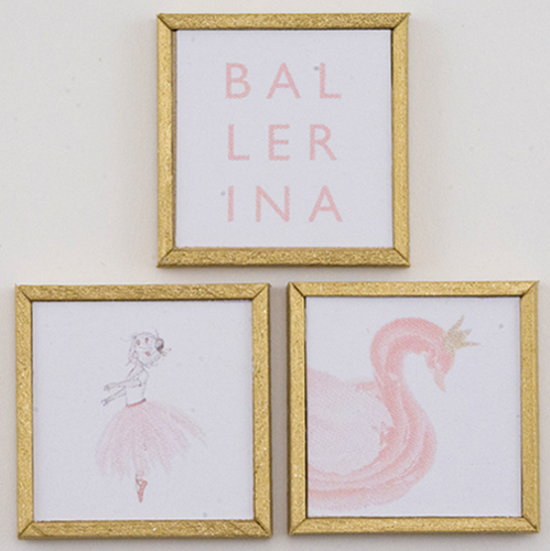 KCMKF48 - Ballerina and Swan Mini Picture Set, 3 Pieces