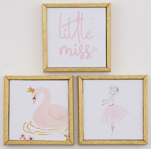 KCMKF49 - Little Miss and Swan Mini Picture Set, 3 Pieces