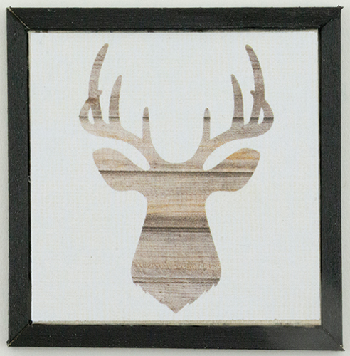 KCMSQ25BLK - Deer Picture, 1 Piece, Black Frame