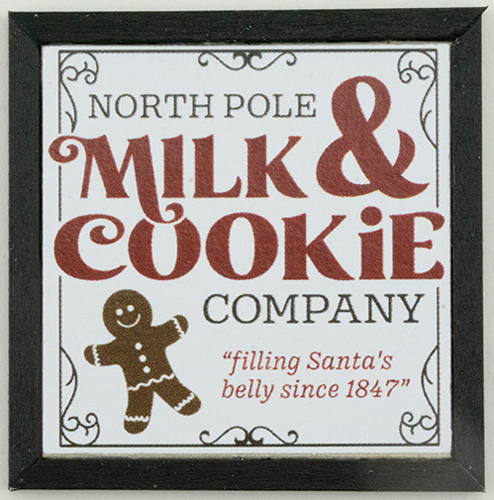 KCMXM12BLK - Christmas Milk &amp; Cookies Picture, 1 Piece, Black Frame