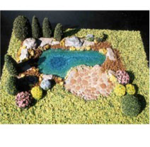 MBKITPOND - Pond Kit with Landscaping, 1:12 Scale