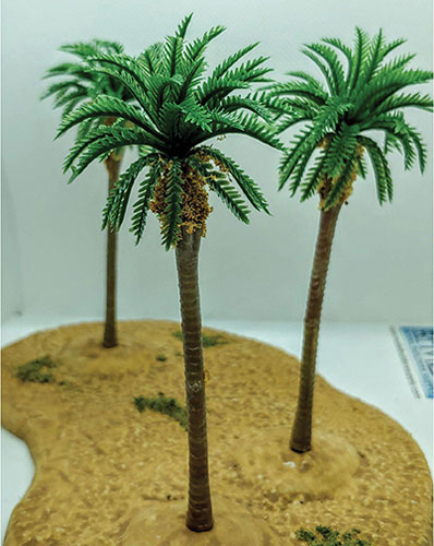 MBPALM110H - Palm Tree, 4.3 Inches/110mm Tall, Plastic, 5 Pieces