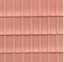 MBRCT12 - Red Brick Pattern Sheet Ridged Clay Tiles 14X24In