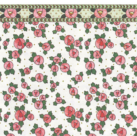 MG160D2 - Wallpaper, 3pc: Cottage Rose, Pink