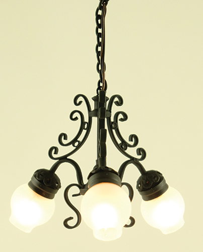 MH1013 - Chandelier, 3-Light Frosted Globe