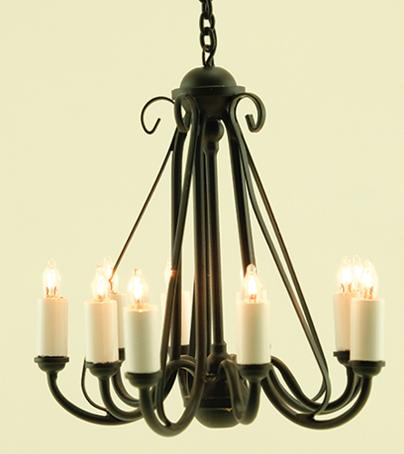 MH1050 - Wrought Iron Chandelier, Black