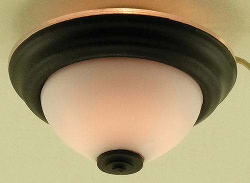 MH1053 - Ceiling Light, Flush Mount, Frosted With Black