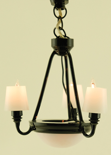 MH45140 - Black Americana Chandelier with Shades 12V