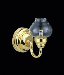 MH52033 - LED Battery Gold Wall Sconce with Glass Globe with Wand, Brass, CR1632 Battery Included, 3 Volt