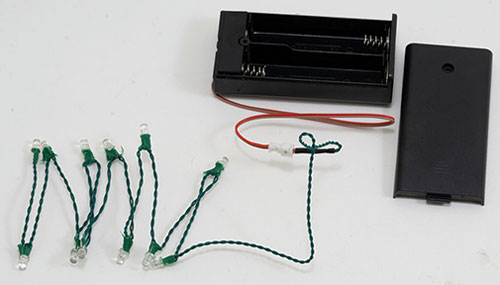 MH59190 - LED Christmas Light String, 12 Bulbs, Fast Color Change, 3 Volt, Battery Box